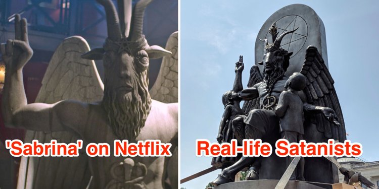 statue baphomet sabrina proces serie netflix